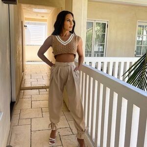 Chic Tan Women's Trousers by Bella Boss